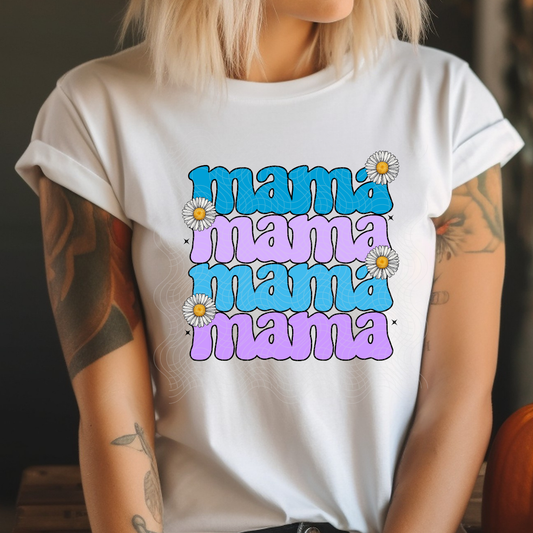 MAMA STACKED BLUE/PURPLE - DTF TRANSFER
