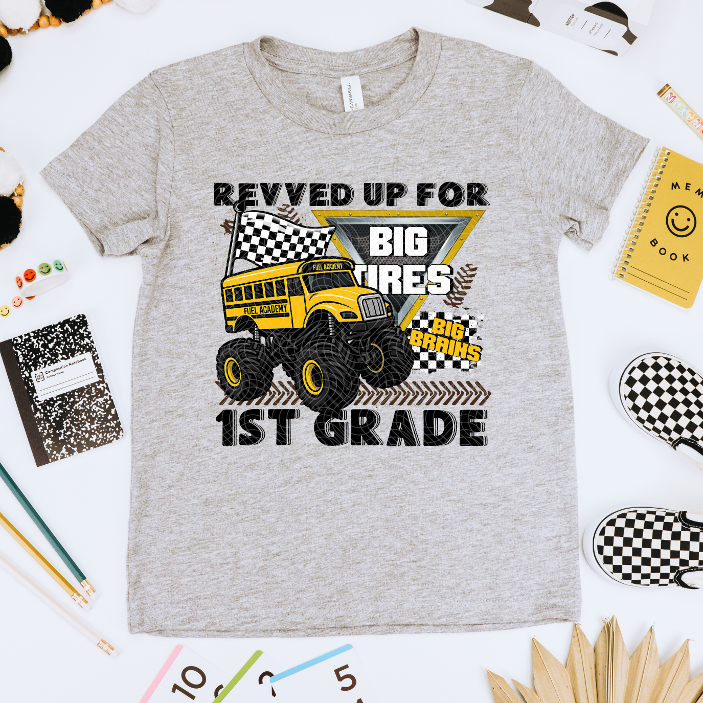 REVVED UP FOR 1ST GRADE - DTF TRANSFER