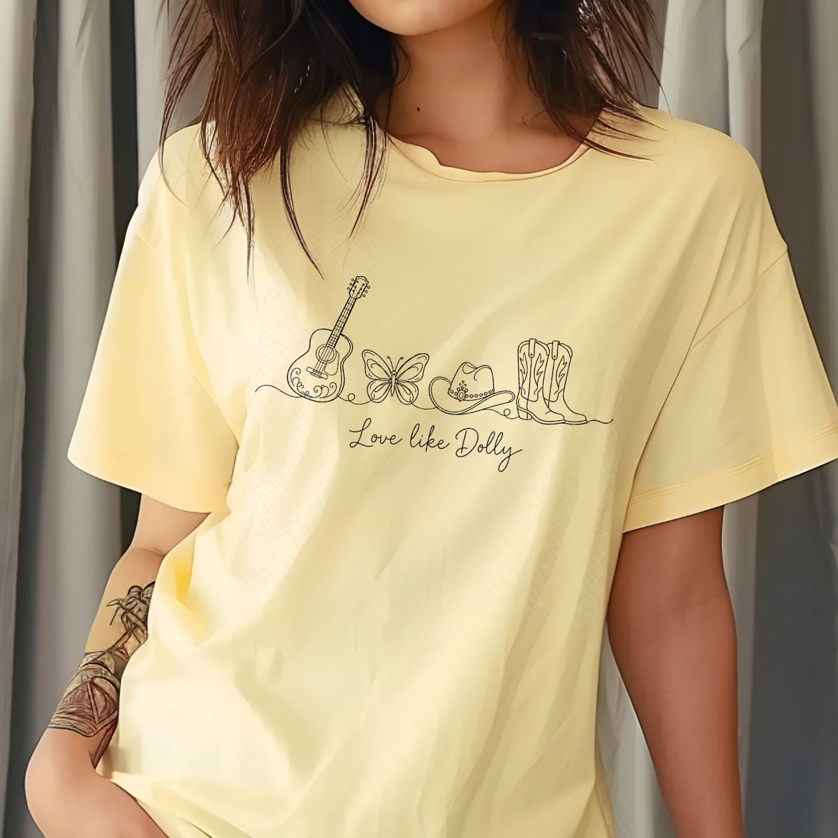 LOVE LIKE DOLLY, BLK TXT - DTF TRANSFER