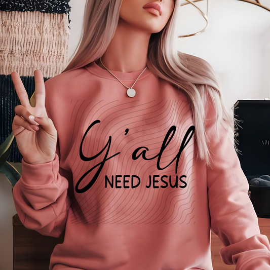 Y'ALL NEED JESUS - DTF TRANSFER