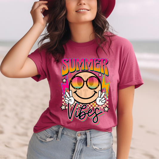 SUMMER VIBES LIGHT CHECKERED - DTF TRANSFER