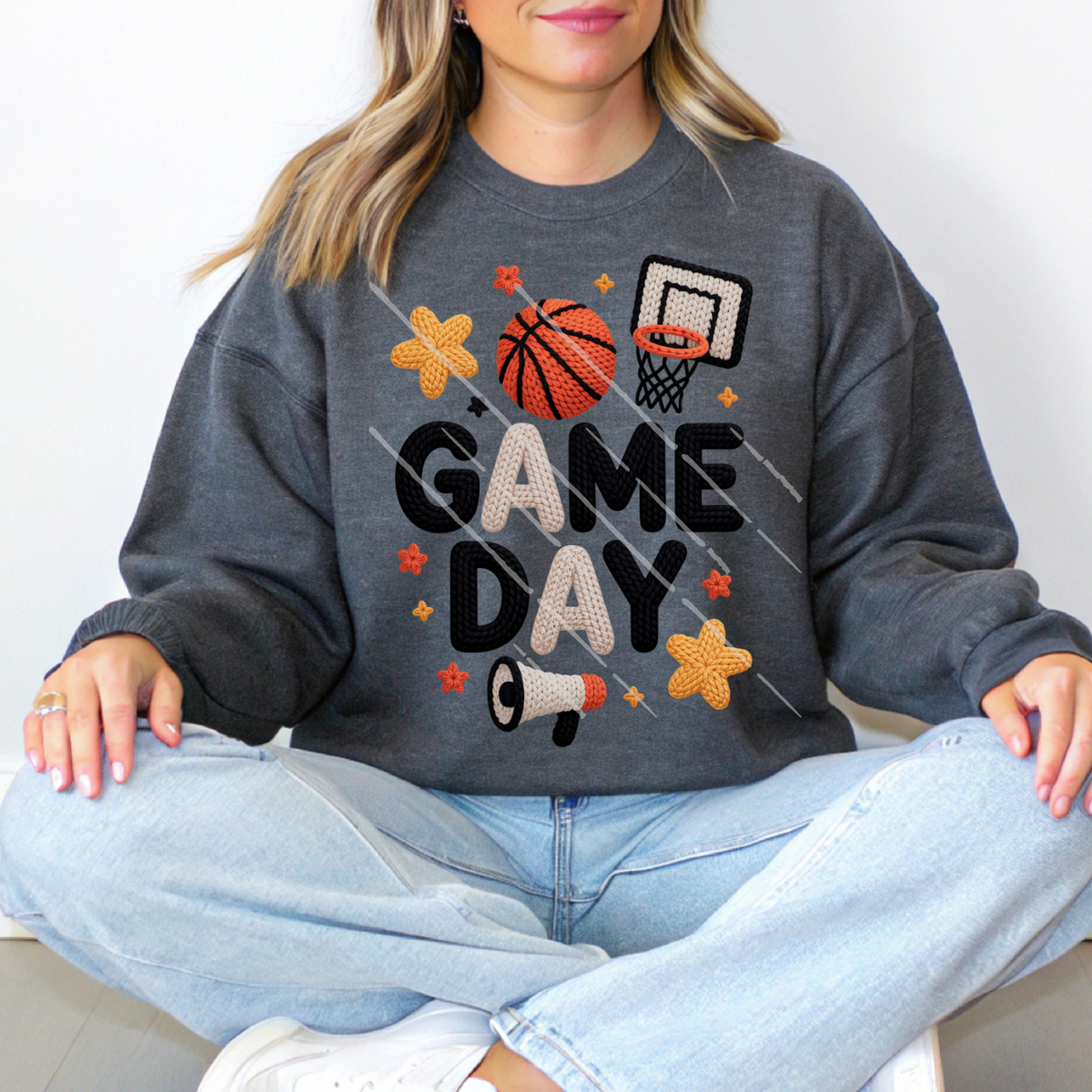 FAUX YARN BASKETBALL GAME DAY - DTF TRANSFER