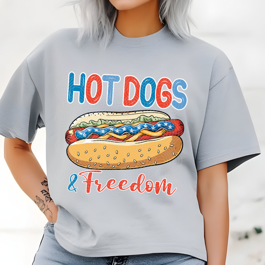HOT DOGS AND FREEDOM - DTF TRANSFER