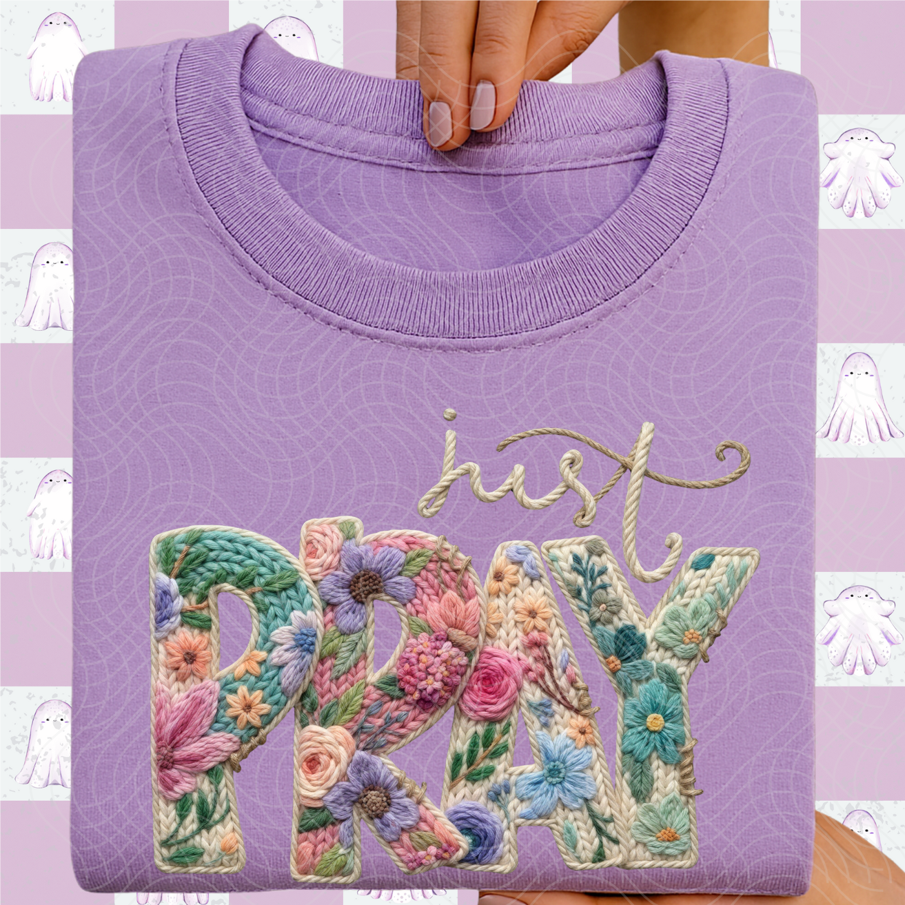 JUST PRAY FAUX YARN - DTF TRANSFER