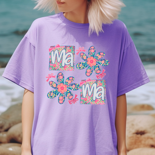 MA MA BRIGHT FLORAL - DTF TRANSFER