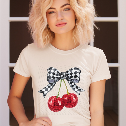 DISCO CHERRIES BOW - DTF TRANSFER