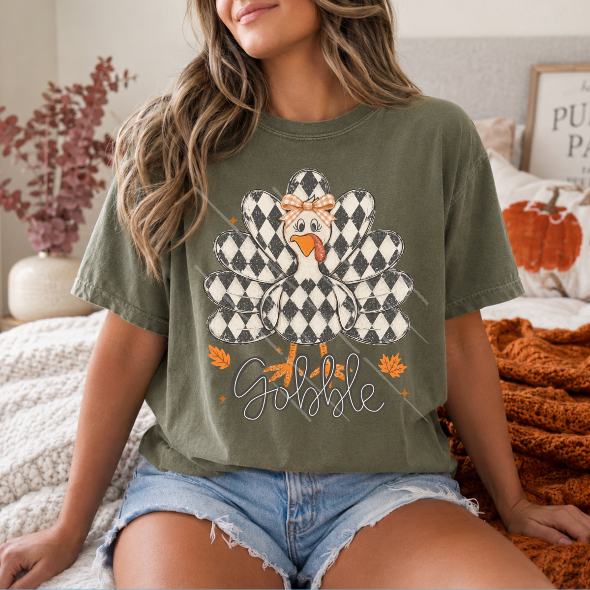 GOBBLE CHECKER TURKEY - DTF TRANSFER