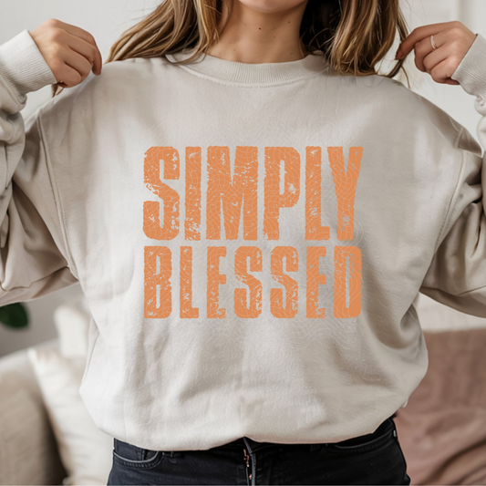 SIMPLY BLESSED ORANGE - DTF TRANSFER