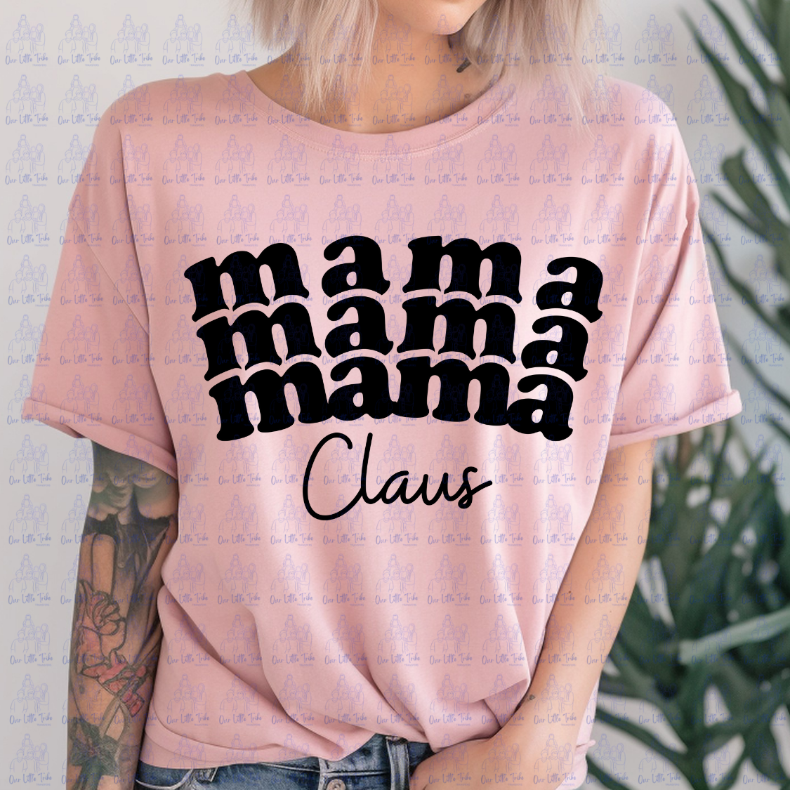 MAMA CLAUS RETRO - BLACK - DTF TRANSFER