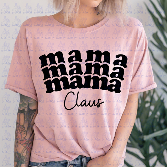 MAMA CLAUS RETRO - BLACK - DTF TRANSFER