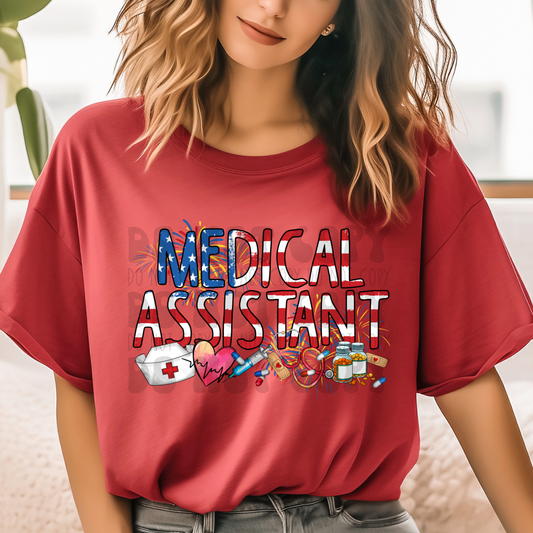 MEDICAL ASSISTANT PATRIOTIC - DTF TRANSFER