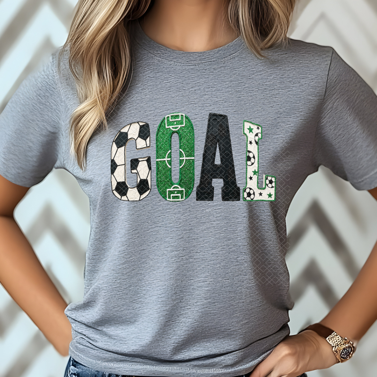 GOAL SOCCER PATTERN LETTERS - DTF TRANSFER