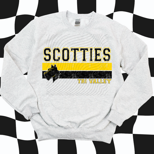 TV SCOTTIES DISTRESS STRIPE - DTF TRANSFER
