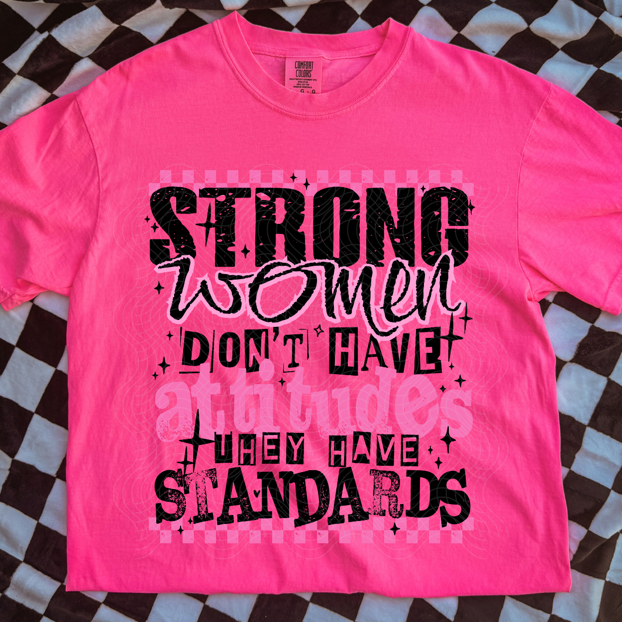 STRONG WOMEN BLK/PINK - DTF TRANSFER