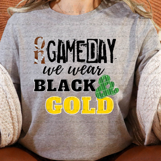 GAMEDAY BLACK & GOLD FOOTBALL- DTF TRANSFER