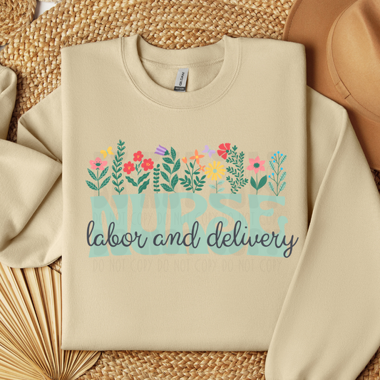 FLORAL LABOR AND DELIVERY NURSE - DTF TRANSFER
