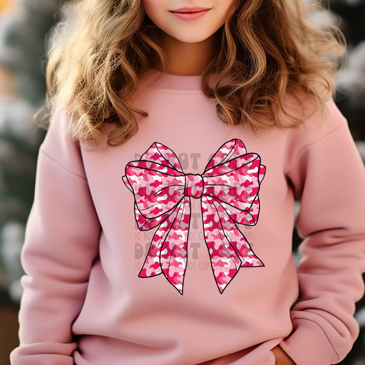 PINK CAMO BOW - DTF TRANSFER