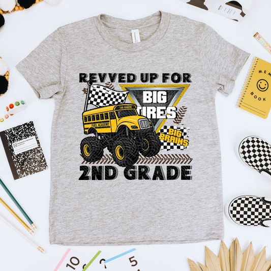 REVVED UP FOR 2ND GRADE - DTF TRANSFER