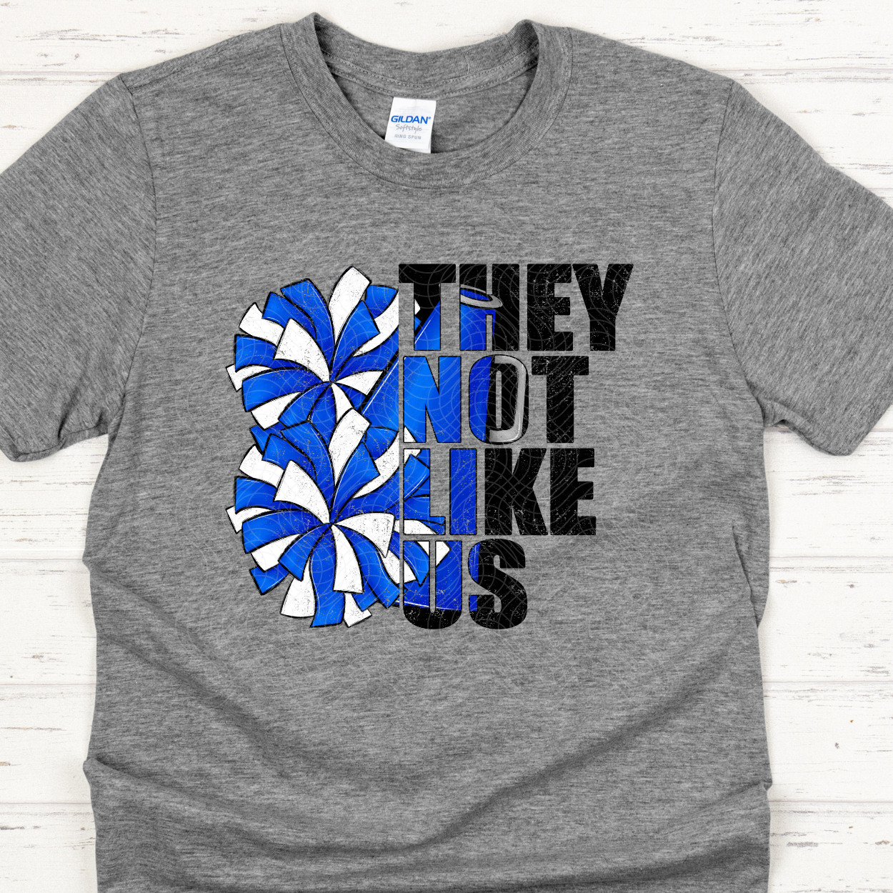 THEY NOT LIKE US CHEER DISTRESSED - DTF TRANSFER