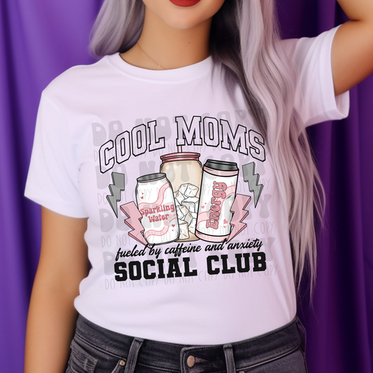 COOL MOMS SOCIAL CLUB, PINK - DTF TRANSFER