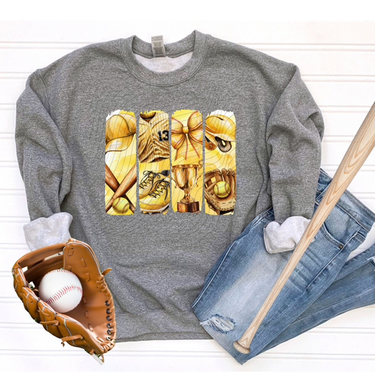 SOFTBALL WATERCOLOR - DTF TRANSFER