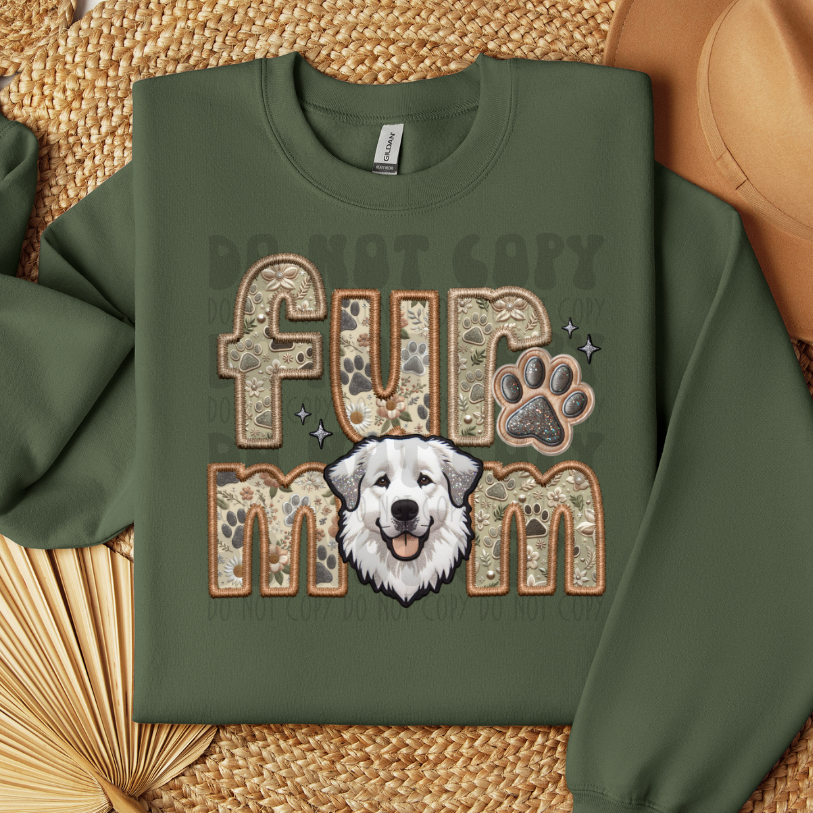 GREAT PYRENEES - FAUX EMBROIDERY - DTF TRANSFER