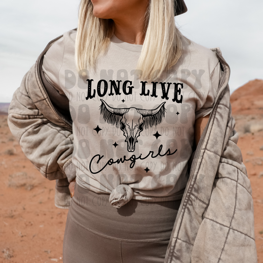 LONG LIVE COWGIRLS BLACK - DTF TRANSFER