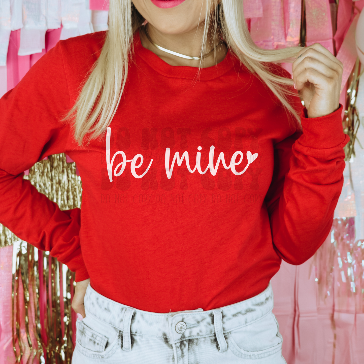 BE MINE SIMPLE WHT - DTF TRANSFER