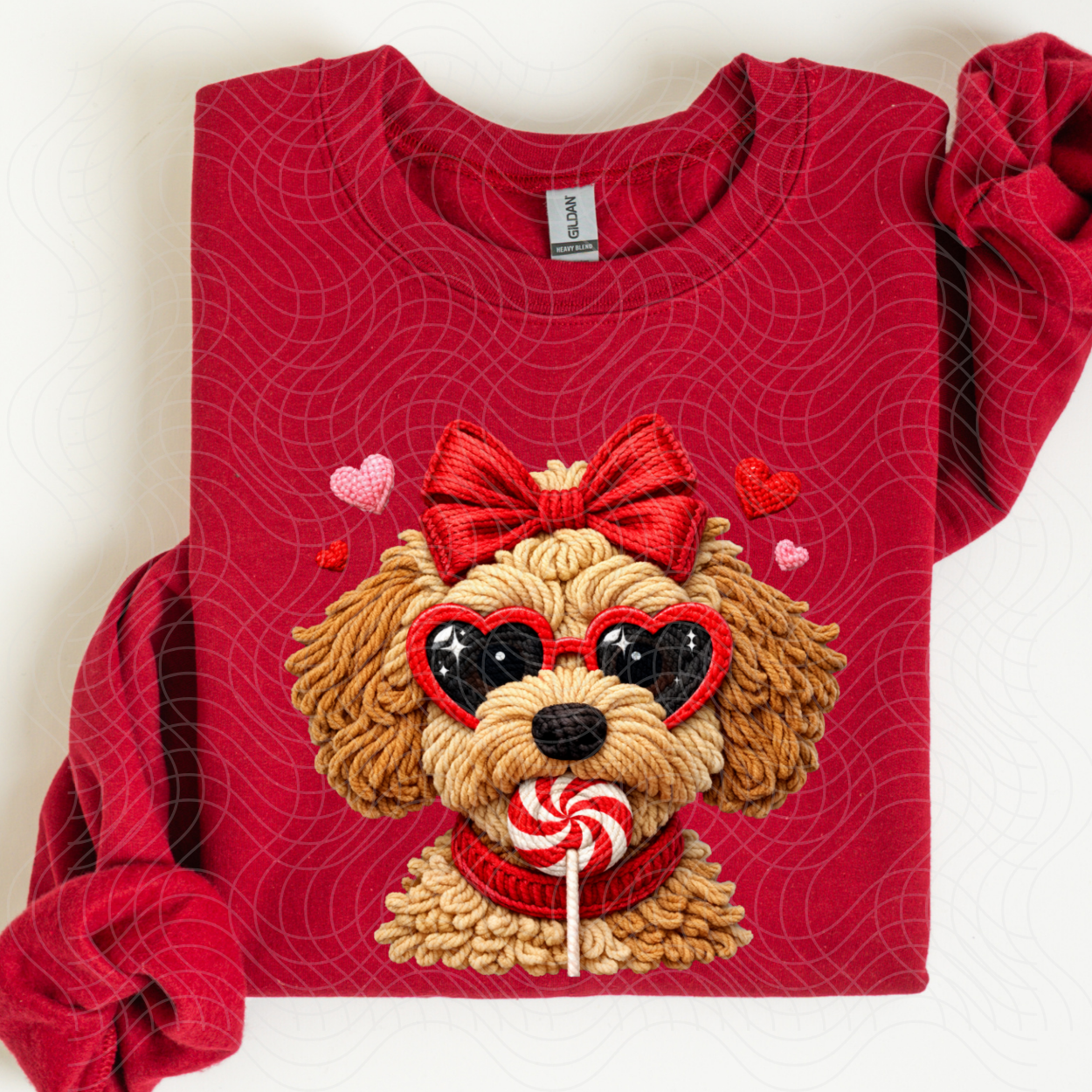 FAUX YARN DOG WITH SUCKER - DTF TRANSFER