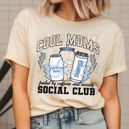 COOL MOMS SOCIAL CLUB, BLUE - DTF TRANSFER