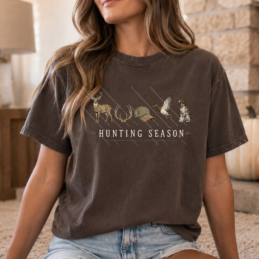 HUNTING SEASON WHT TEXT - DTF TRANSFER