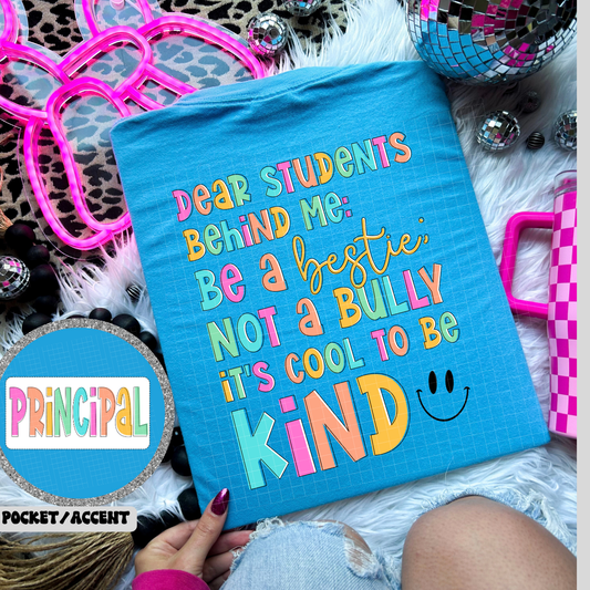 BE KIND - PRINCIPAL POCKET - DTF TRANSFER