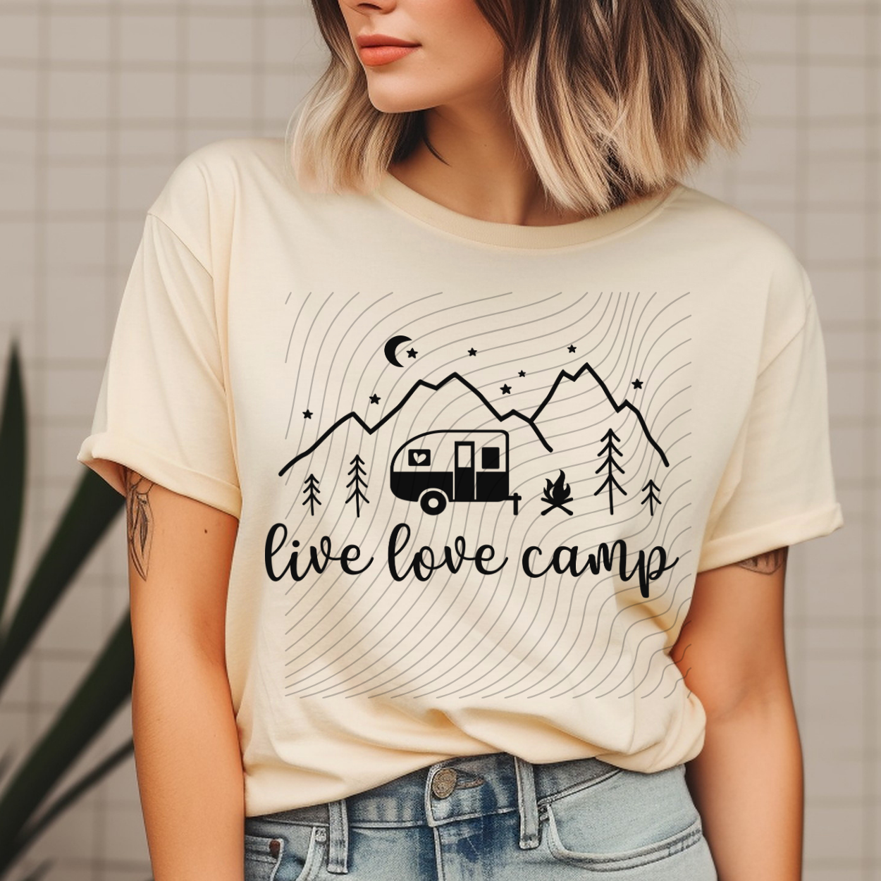 LIVE LOVE CAMP BLK - DTF TRANSFER