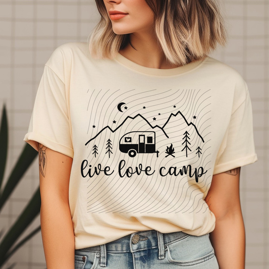 LIVE LOVE CAMP BLK - DTF TRANSFER