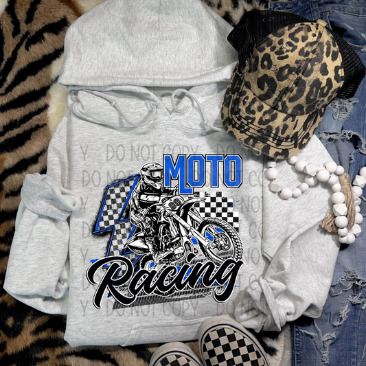 MOTO RACING BLUE - DTF TRANSFER