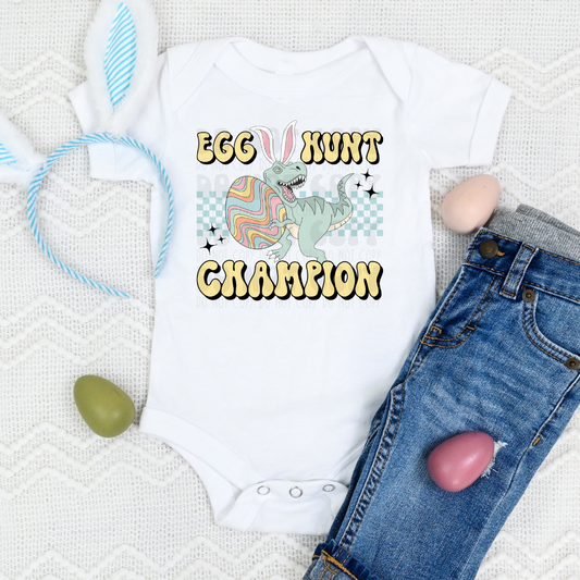 EGG HUNT CHAMPION DINO BLUE - DTF TRANSFER