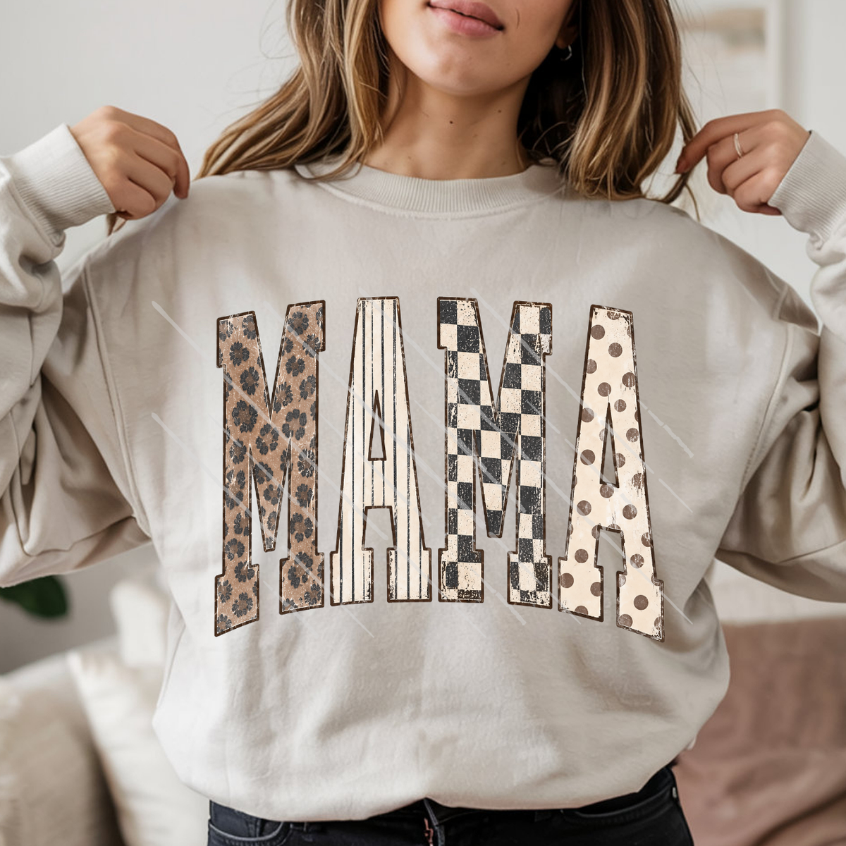 MAMA TALL VARSITY PATTERN - DTF TRANSFER