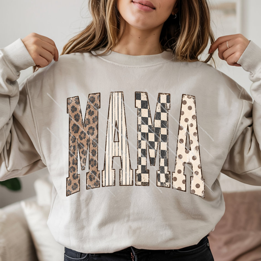 MAMA TALL VARSITY PATTERN - DTF TRANSFER