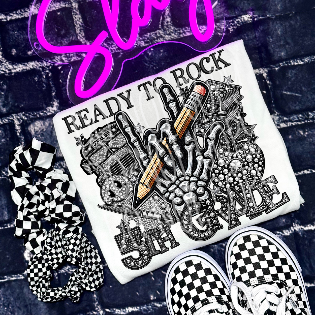 READY TO ROCK FIFTH GRADE RHINESTONES - DTF TRANSFER
