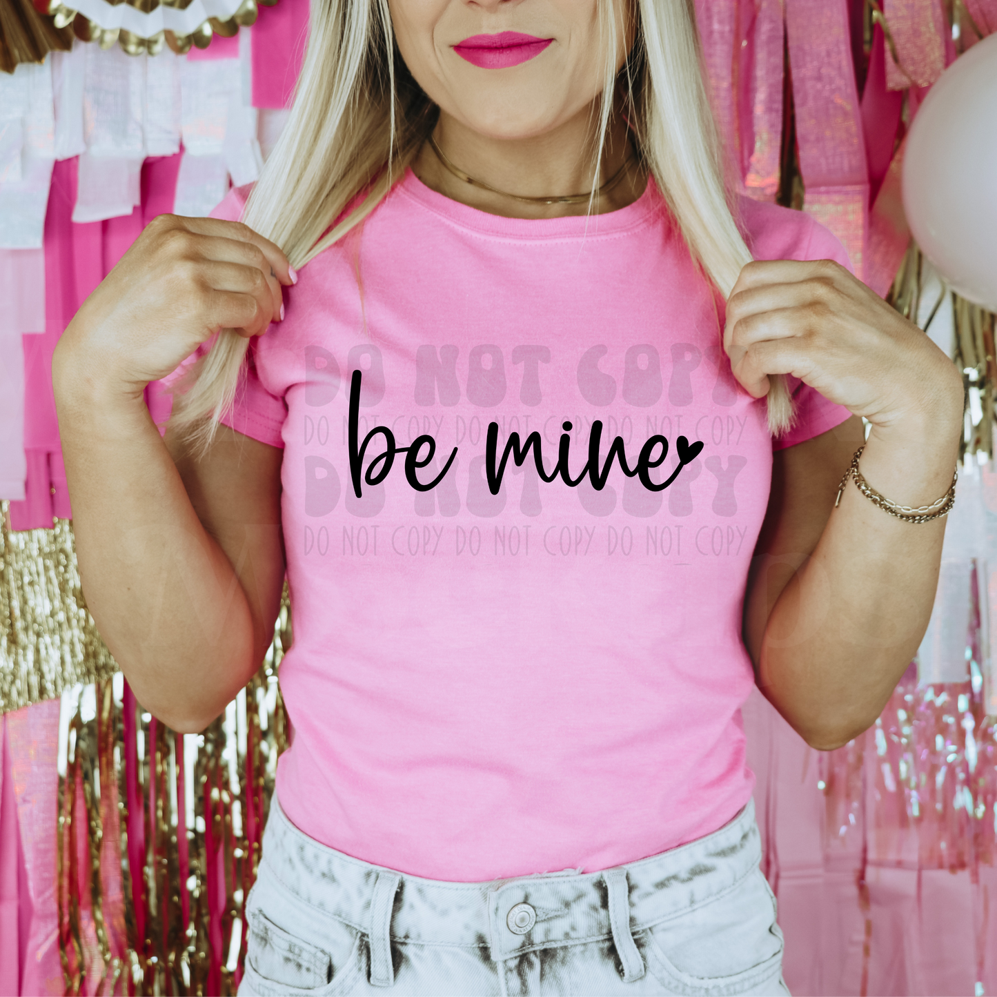 BE MINE SIMPLE BLK - DTF TRANSFER