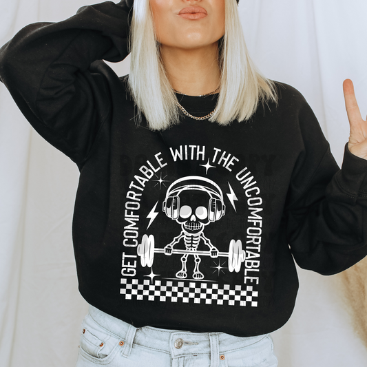 COMFORTABLE WITH THE UNCOMFORTABLE WHT - DTF TRANSFER