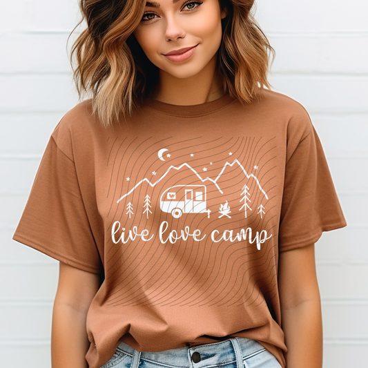 LIVE LOVE CAMP WHT - DTF TRANSFER