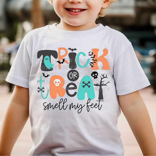 TRICK OR TREAT SMELL MY FEET - BLUE - DTF TRANSFER