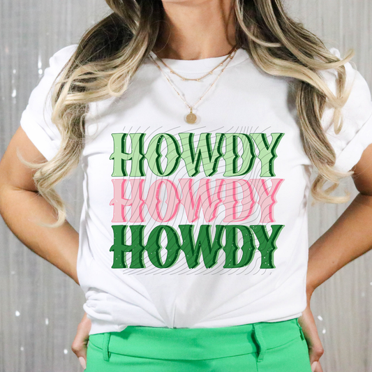 HOWDY STACKED WITH DISTRESSING - DTF TRANSFER