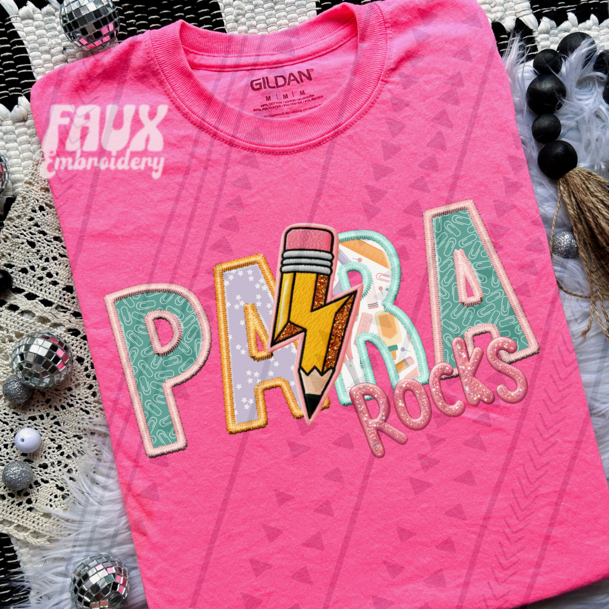 PARA FAUX EMBROIDERY GIRL - DTF TRANSFER