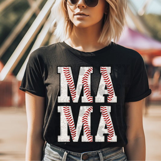 MAMA BASEBALL FAUX CHENILLE - DTF TRANSFER