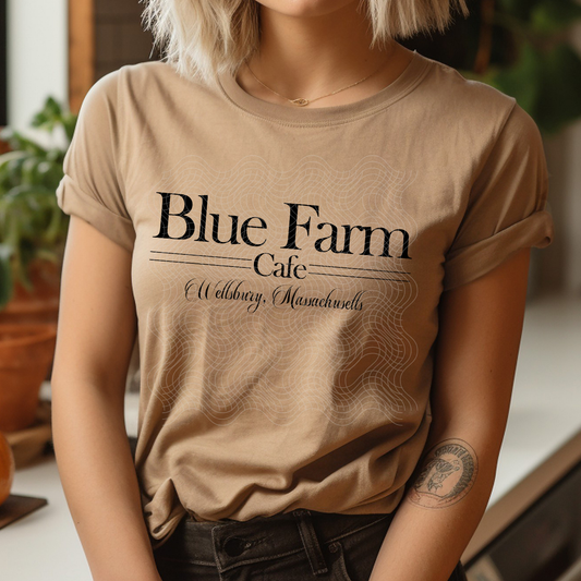 BLUE FARM CAFE BLK - DTF TRANSFER