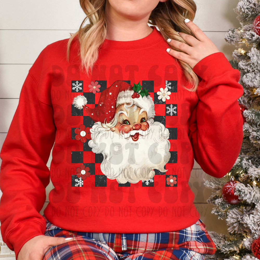 RETRO SANTA - DISTRESSED - DTF TRANSFER