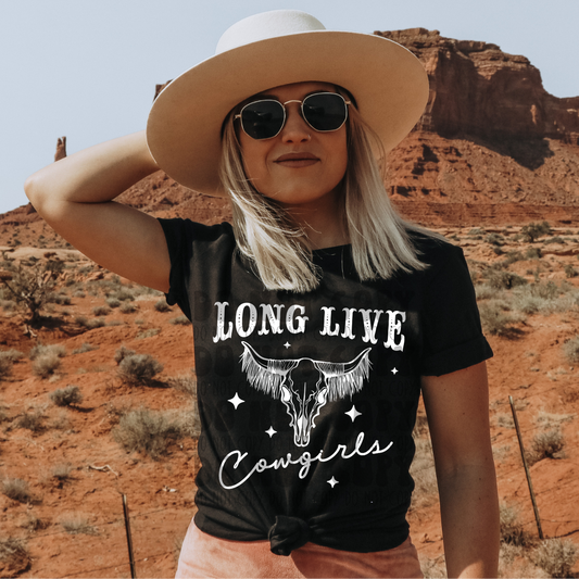 LONG LIVE COWGIRLS WHITE - DTF TRANSFER