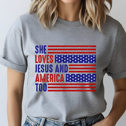 JESUS AND AMERICA - DTF TRANSFER